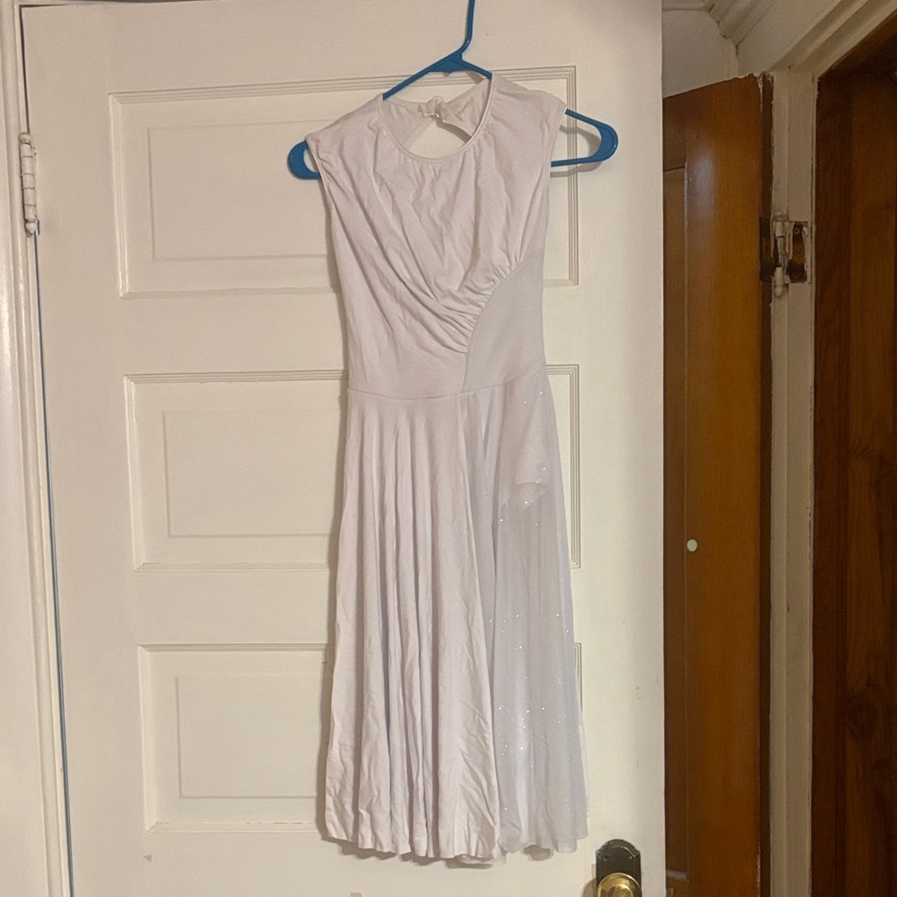 Weissman White Sleeveless Dance Costume